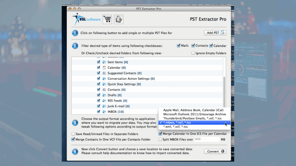 convert pst files to eml